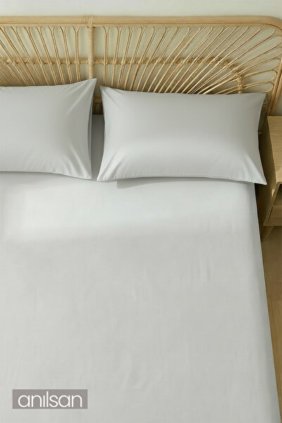 Anılsan Camelia Single Person Flat Ranforce Sheet Set - Stone 100% Cotton