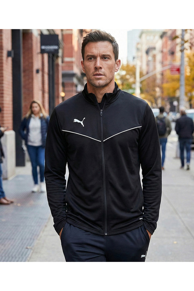 Puma Tricou cu mânecă lungă Teamrise 1/4 cu fermoar pentru bărbați - Jachetă ...