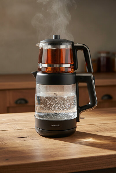 Bernardo Napoli Glass Teapot Tea Maker Black