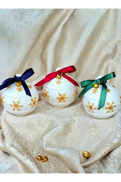 Lavinyum 3’lü Küre Takı Kutusu – Gold Detaylı Dekoratif Masa Üstü Set