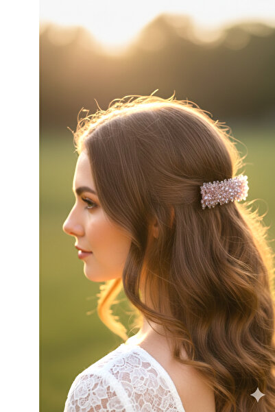 PETEK AKSESUAR مشبك كريستال أوتوماتيكي بتصميم أنيق 7 سم.