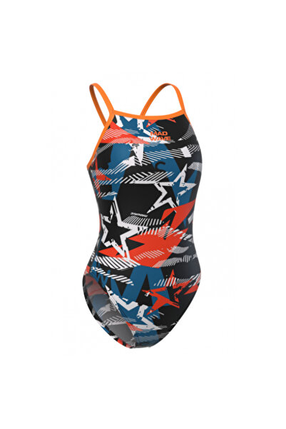 Mad Wave KIZ Çocuk Mayo Women swimsuit antichlor Nera - Renkli - L: 10-11 YAŞ