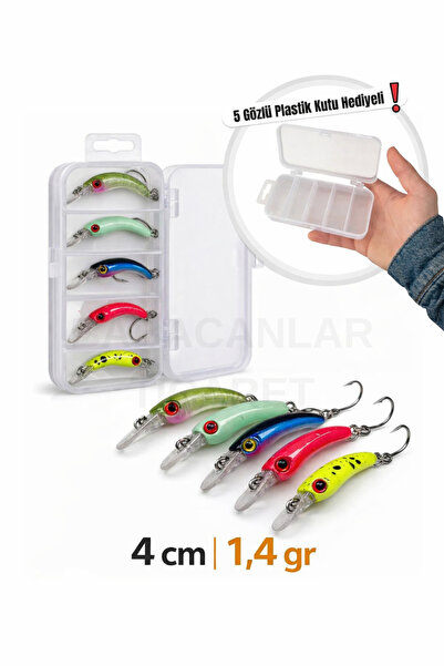 Arkhelais Minnow Rapala 4 cm 1,4 gr Yapay Balık Yemi 5’li Set – Spin ve At-Çe...