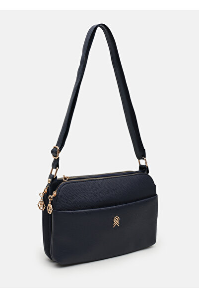 LNR POLO حقيبة نسائية ذات جودة عالية باللون الأزرق الداكن مع حزام كتف متقاطع