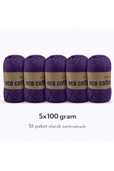 Oxford İplik 5'li Paket Eco Cotton - 100 gram 200 metre %100 Rejenere Pamuk Ö...