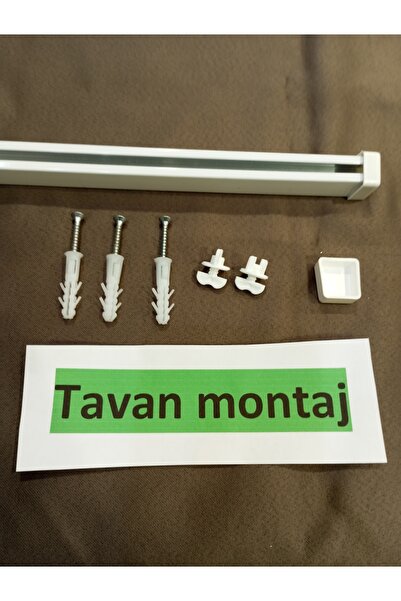 özdeğer home 150cm tavana montaj tek kanallı alüminyum perde rayı metal korniş