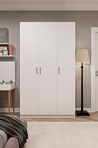 asratrend Asra Trend MDF 3 Kapaklı Gardırop - 120x208x53cm, Geniş Hacimli Mod...