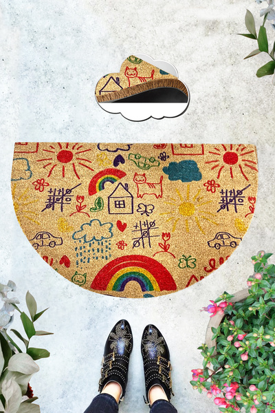 Chilai Home Coco Pingis Mat 45X75 cm Doğal Koko Kıl Paspas,Hindistan Cevizi N...