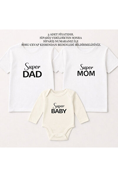 MODA Super Dad Mom Baby cu imprimeu Tricou pentru petrecerea de genuri, mamă,...
