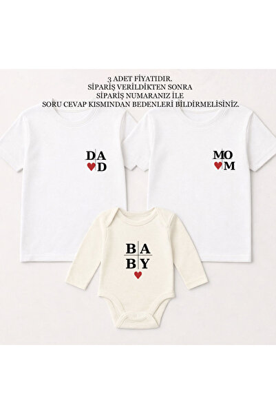 MODA Mama Tata Bebeluş cu imprimeu Petrecere de genăricitate Mamă Tată Bebelu...