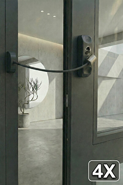 Evene Antrasit Pencere Kilidi 4 Adet Halatlı Çocuk Güvenlik Emniyet Hırsız Pi...