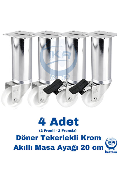 BlackBird Home Picioare de masă rotative inteligente Chrome Magic de 20 cm - ...