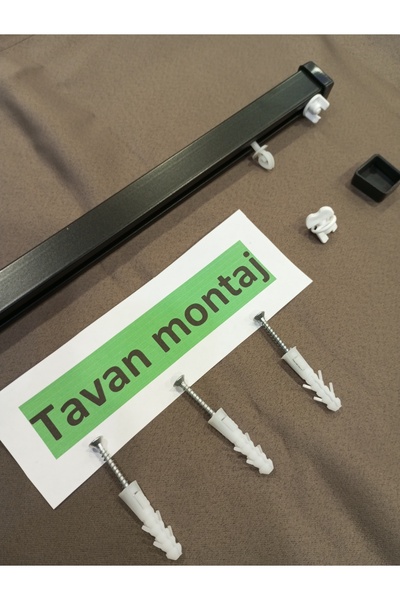 özdeğer home 150cm tavana montaj tek kanallı alüminyum perde rayı metal korniş