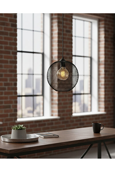 365GUNSERİSONU Endüstriyel Tel Kafes Büyük Küre Model Tekli Sarkıt Salon Hol ...