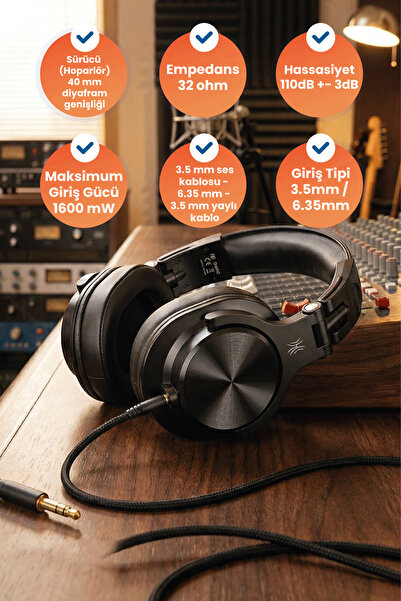 Oneodio A71m Kulak Üstü Mikrofonlu Kulaklık (SİYAH)