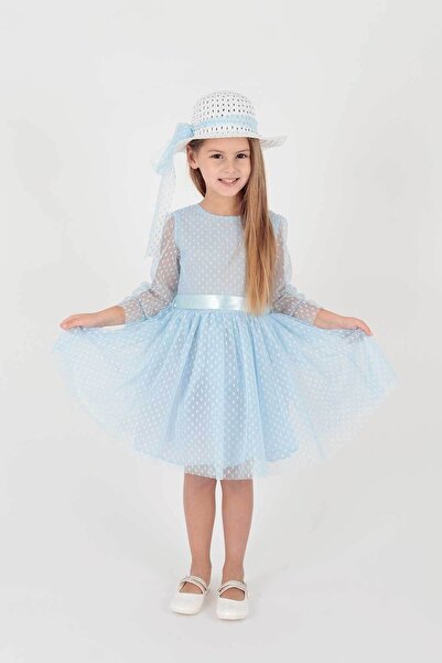 AHENGİM Trendy Hut und Tüll Spitze Mädchen Abendkleid - Ak2228
