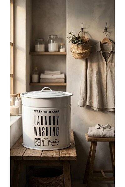 hemlife صندوق منظف بغطاء معدني منظم حمام منظم حاوية تخزين 7 لتر