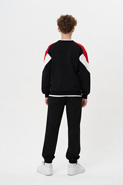 HayKids Set de trening pentru băieți, cu decolteu tip bicicletă, imprimeu tex...