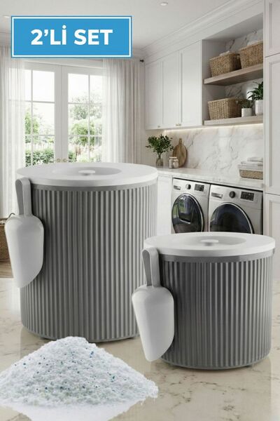 GLUS 2 Adet Toz Ve Tablet Deterjan Saklama Kutusu Deterjan Saklama Kabı