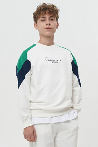 HayKids Σετ για αγόρια με γεωμετρικά σχέδια στους ώμους, τυπωμένα μοτίβα, λευ...