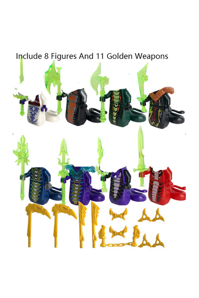 Choice ٨ قطع من مكعبات بناء شخصيات النينجا (بدون صندوق) - بازيليسك، بايثور، ف...