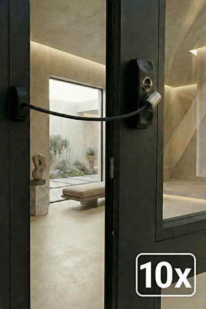 Evene Siyah Pencere Kilidi 10 Adet Halatlı Çocuk Güvenlik Emniyet Hırsız Pima...