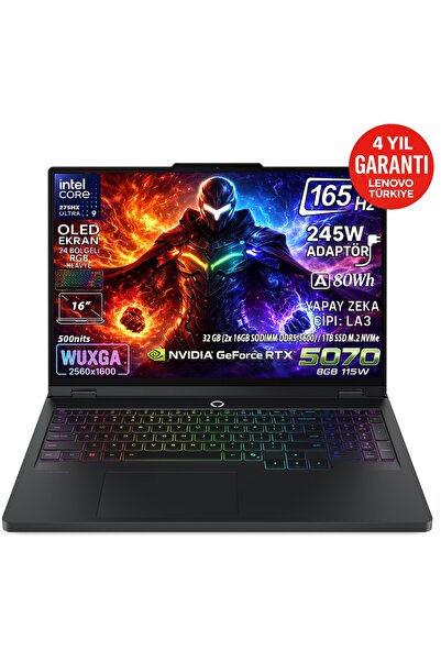 LENOVO Legion Pro 5 16IAX10 Intel Core Ultra 9 275HX 32GB 1TB SSD RTX 5070 16...