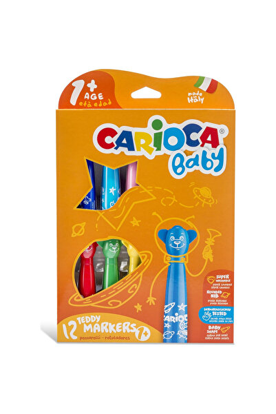 CARIOCA TEDDY JUMBO BEBEK SÜPER YIKANABİLİR KEÇELİ BOYA KALEMİ 12Lİ +1 YAŞ