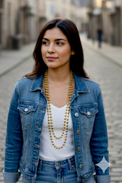 PETEK AKSESUAR Beaded Long Elegant Necklace 120 Cm.