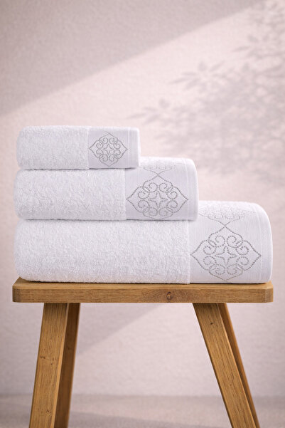 Ellia Soft طقم مناشف ريجال مكون من 3 قطع، 100% قطن، طقم حمام تركي فاخر في علب...