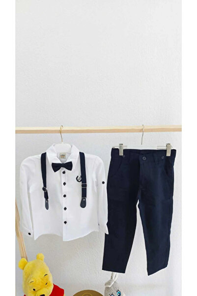 BİGÜMEX Costum pentru băiat, albastru închis, cu papion și pantaloni