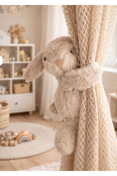 eco sepet Sarılan Tavşan Peluş Bej 25 Cm, Fon Perde Toplayıcı, Hug Me Tavşan ...
