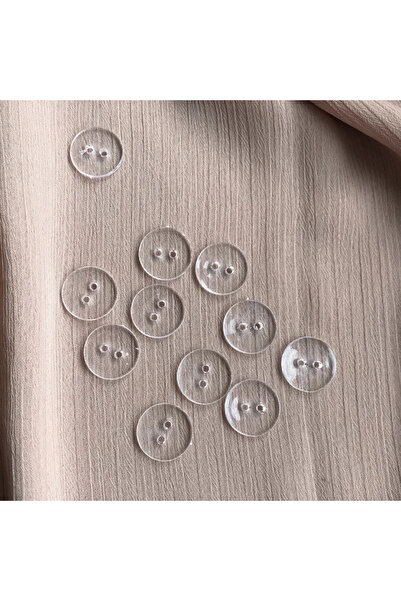 Bukle İplik Şeffaf Düğme 24 Boy - 1.52 Cm 50 Adet ( Nevresim Düğmesi - Cam Dü...