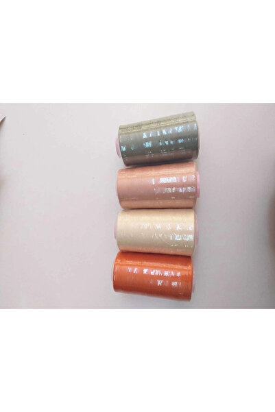 Oltalı Turuncu - Krem- Pembe - Yeşil 4 Adet Dikiş Ipliği 5000 Mt.