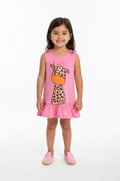 NEWKİDS Φόρεμα για κορίτσια με στάμπα βολάν με φιόγκο