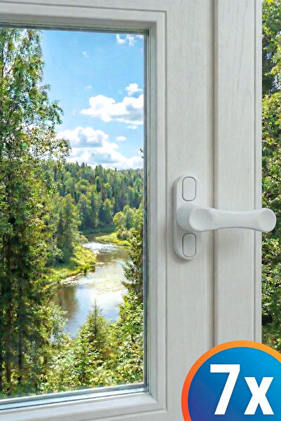 Evene Beyaz Pencere Emniyet Kilidi Çocuk Hırsız Kilidi Çekmeli Pvc 7 Adet