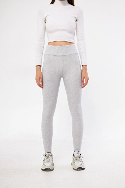 Oyga Γυναικείο χειμερινό κολάν A.Grey ψηλόμεσο με ραβδώσεις, ελαστικό Interlock