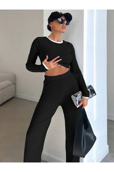 BİGÜMEX Twin Set with Ribbed Sleeves
