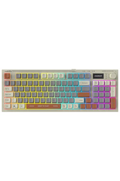 Everest KB-79 Gri Mavi/Gri/Kahve Sessiz Rgb Membrane Oyuncu Klavyesi