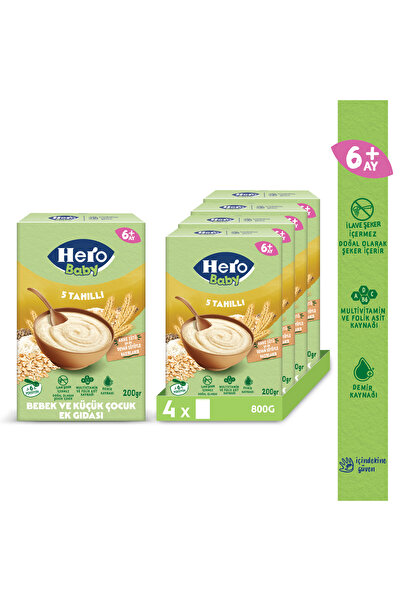 Hero Baby 5 Tahıllı Sütsüz 200g x4