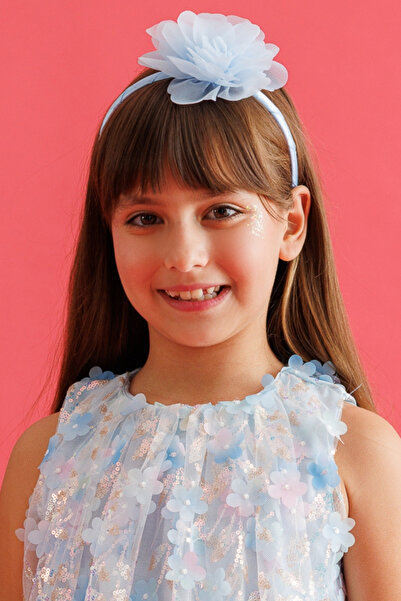 Le Mabelle تاج للفتيات مزين بوردة زرقاء