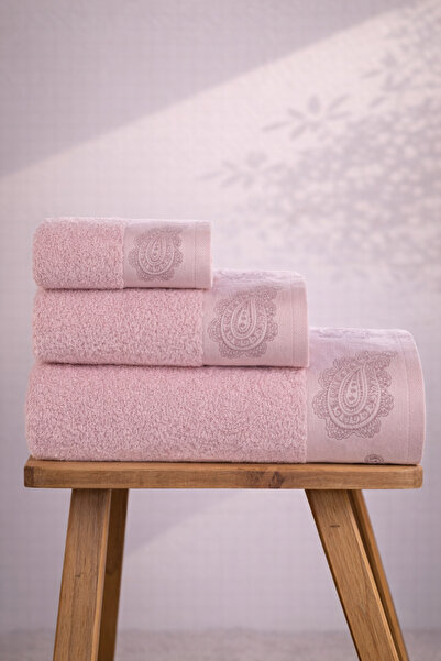 Ellia Soft Elena 3 Parça Havlu Seti %100 Pamuklu Kutulu Hamam Takımı Çeyiz Se...