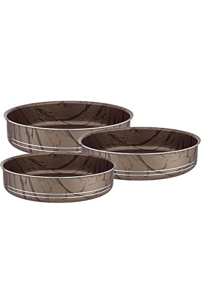 Bonera Кръгла тава за печене с кафява черна мраморна риба тон от 3 части (28-...