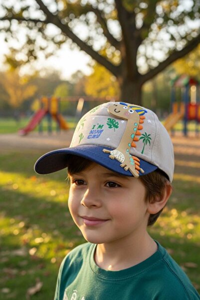 Aware Time 4-8 Yaş Erkek çocuk Arkası Cırtlı Figürlü Yazlık Şapka