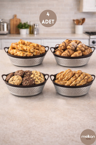 Melkan Home سلة خبز 2.6 لتر 4 قطع سلال متعددة الأغراض ثنائية اللون 28.2x23.5x...