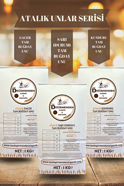 Taş Değirmenden Organik Atalık Unlar Seti 3 (Sarı-Gacer-Kunduru)