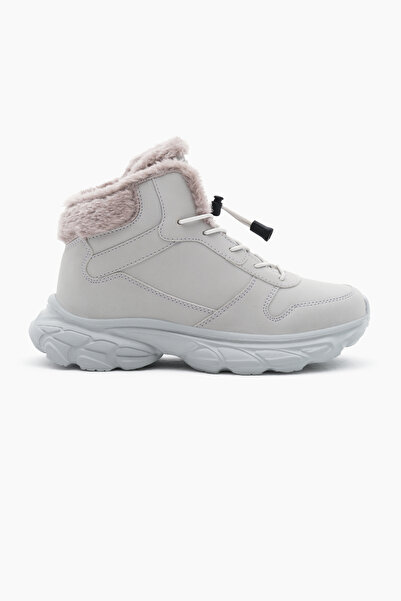 Tonny Black Dětská Unisex šedá Faylon vložka Kožešina Guma Šněrovací boty