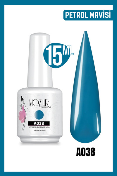 MOZIUR Kalıcı Oje Uv Led A038 (MAVİ SERİSİ) 15ml
