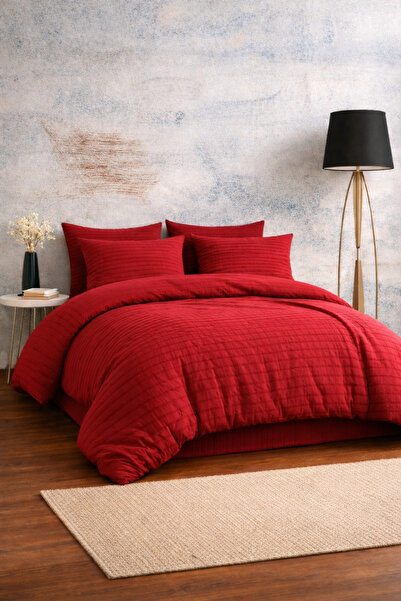 moon secret tekstil Set de lenjerie de pat dublu din satin de bumbac de culoa...