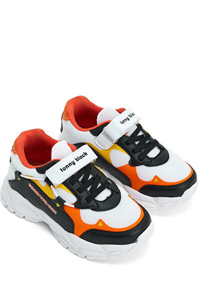 Tonny Black Children's Unisex Black White Orange Faylon Sole Comfortable Mold...
